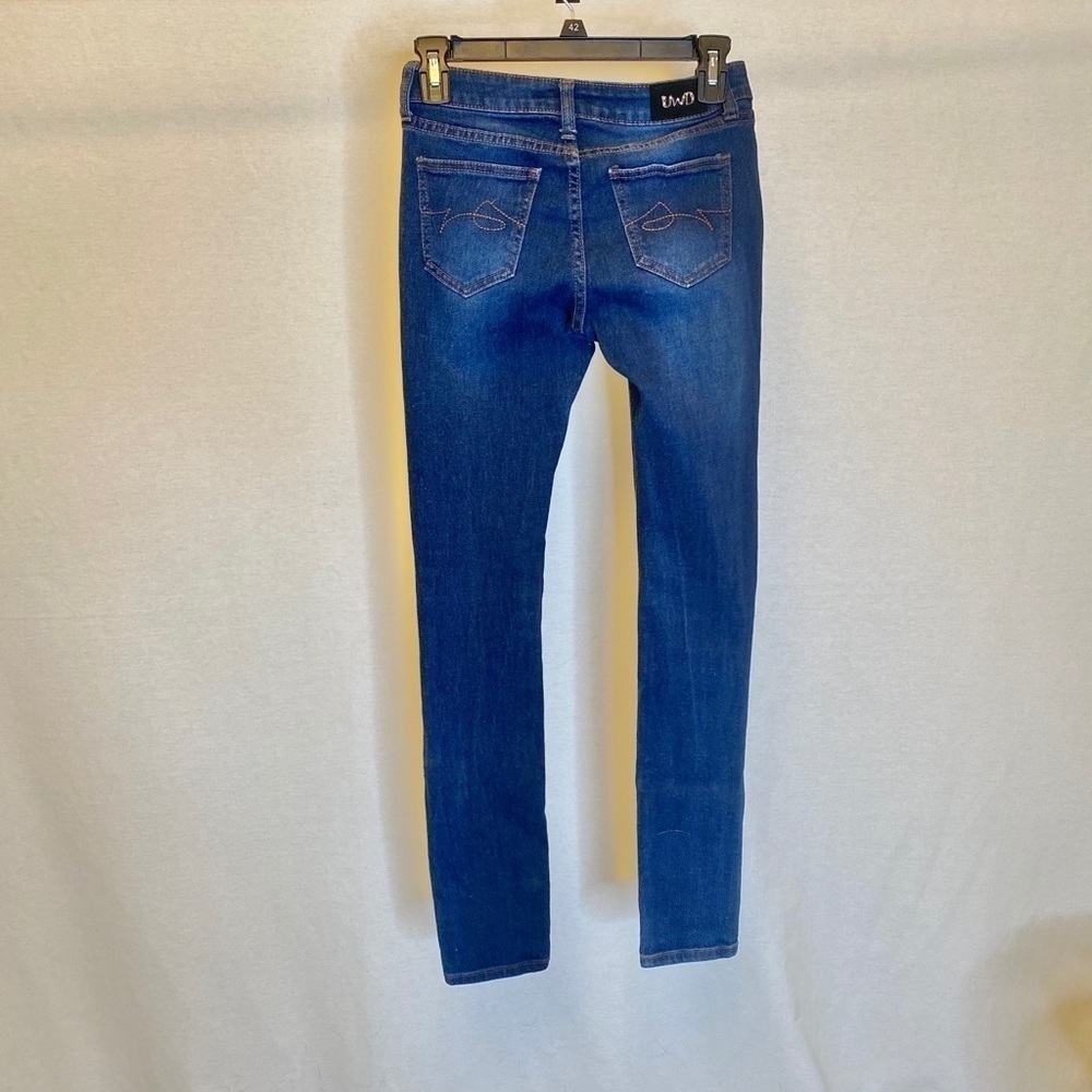 UWD Skinny Jeans Distressed Ripped Destroyed Low Rise Stretch - Picture 3 of 5